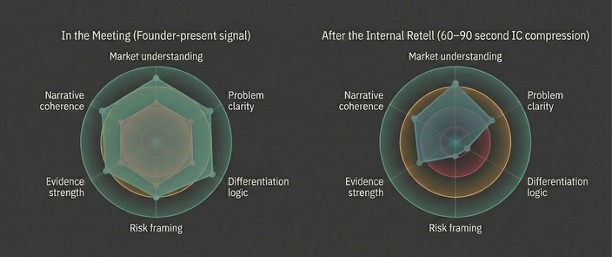 Spider comparison: in the meeting vs after the internal retell